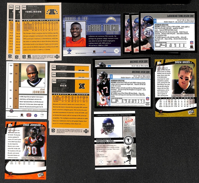 Lot of 400+ Football Rookie Card Lot from 2001-2002 w. Drew Brees
