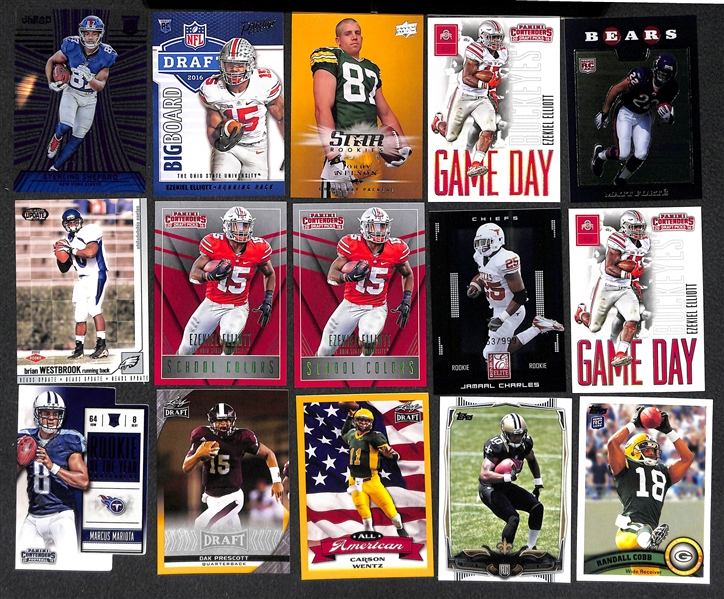 Lot of 350+ Football Rookie Cards - Most from the Past 25 Years - w. Ezekiel Elliot