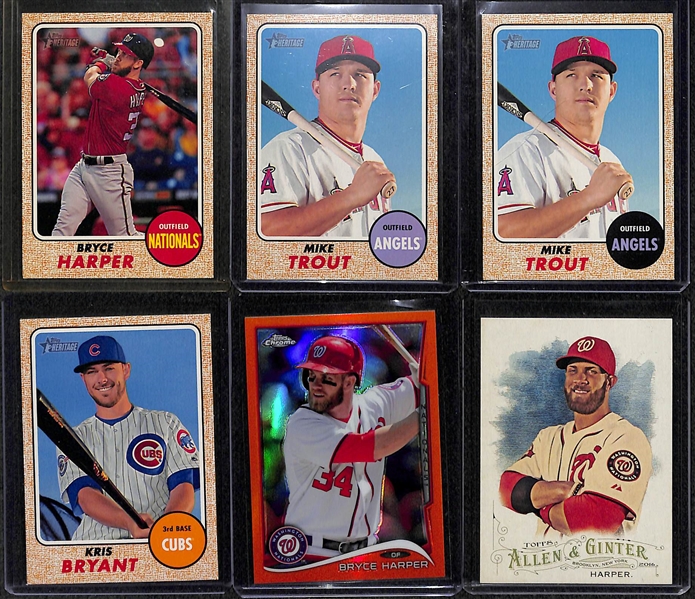 Lot of 75+ Baseball Cards w. Harper & Trout