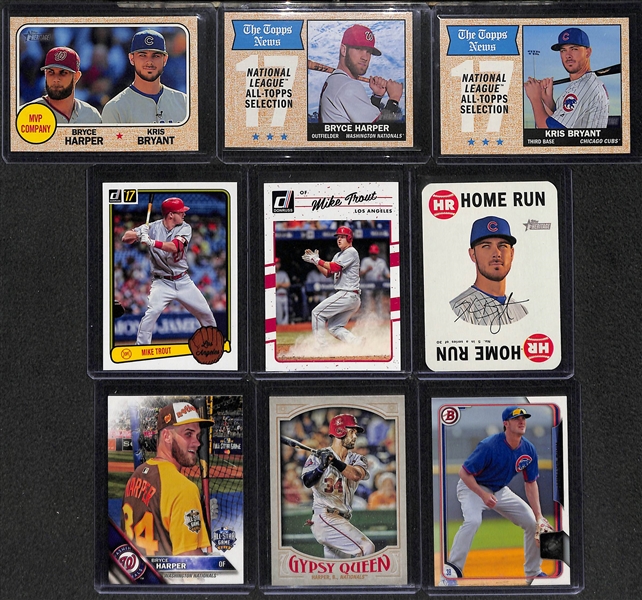Lot of 75+ Baseball Cards w. Harper & Trout