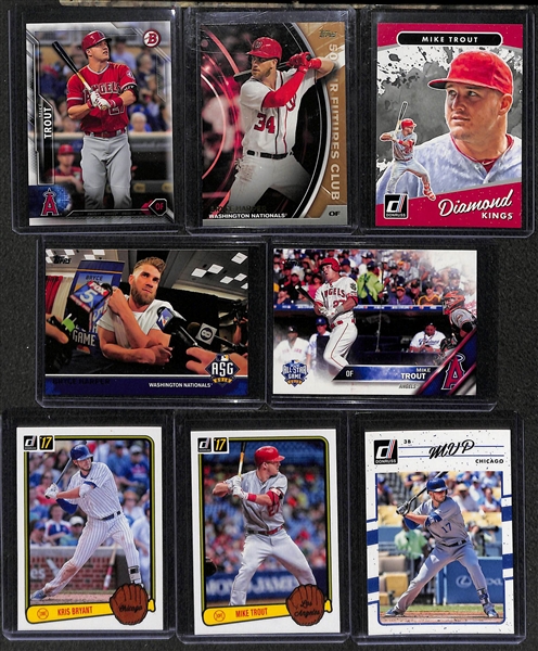Lot of 75+ Baseball Cards w. Harper & Trout