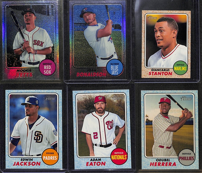 Lot of 60+ 2017 Topps Heritage Cards w. Chrome, Refractors, & Short Prints w. Aaron Judge Rookie Card