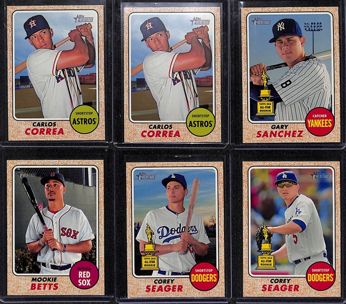 Lot of 60+ 2017 Topps Heritage Cards w. Chrome, Refractors, & Short Prints w. Aaron Judge Rookie Card