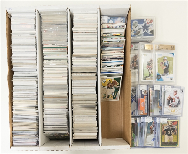 Lot of 1500+ Football Cards w. 1 Superfractor (1/1), 13 Autograph Cards, & 3 Graded Cards
