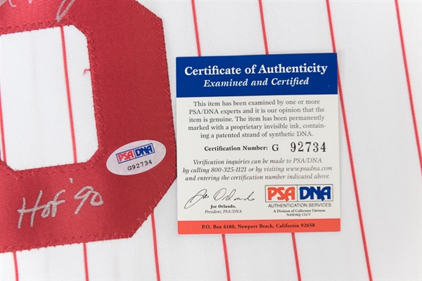 Joe Morgan Signed Reds Throwback Jersey - PSA COA