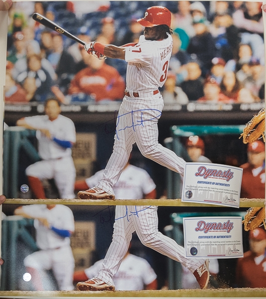Lot of 2 Odubel Herrera Signed 16 x 20 Photos