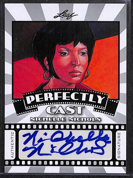 Lot of 3 Star Trek Leaf Cards - 2 Artists Proofs 1/1 Cards (Shatner/Nimoy) & Nichelle Nichols Autograph Card