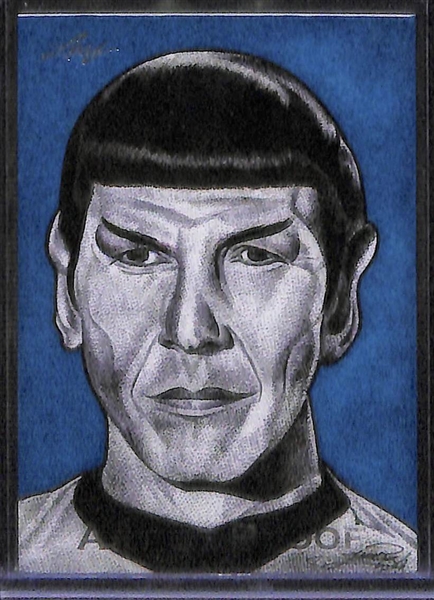 Lot of 3 Star Trek Leaf Cards - 2 Artists Proofs 1/1 Cards (Shatner/Nimoy) & Nichelle Nichols Autograph Card