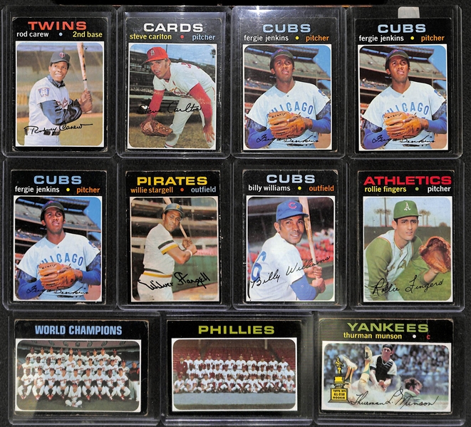 Lot of 1000+ 1971 Topps Baseball Cards w. Reggie Jackson & Steve Garvey Rookie