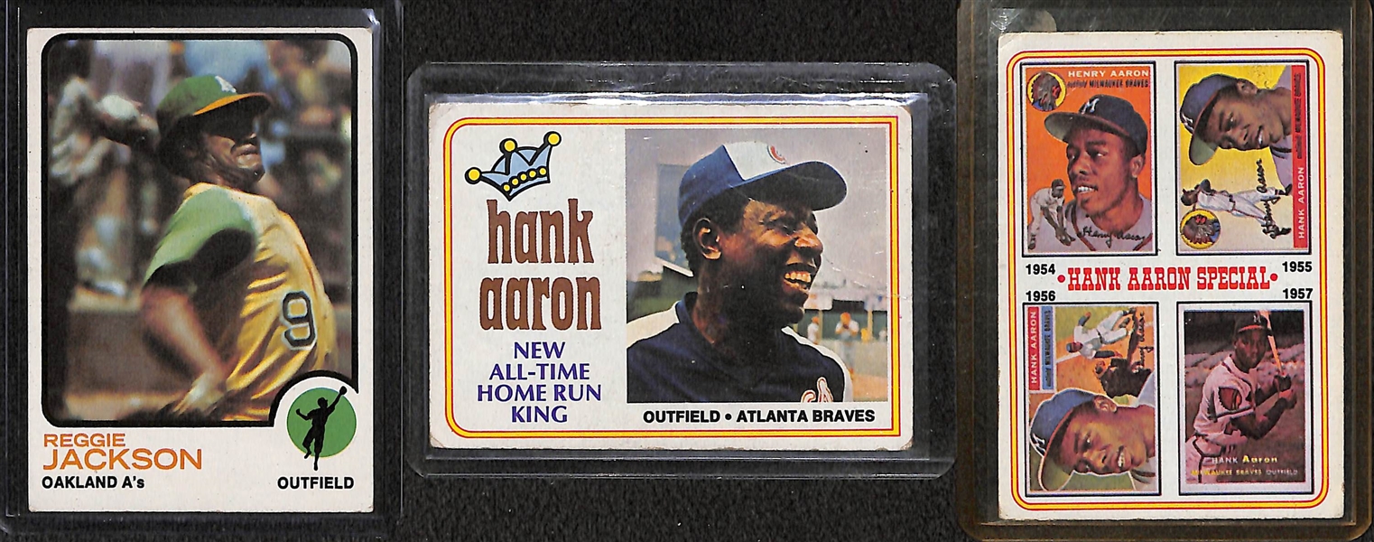 Lot of 60 1973-1979 Topps Baseball Cards w. 1974 Hank Aaron