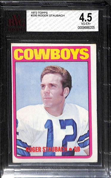 Walter Payton and Roger Staubach Graded Rookie Cards