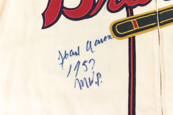 hank aaron autographed jersey