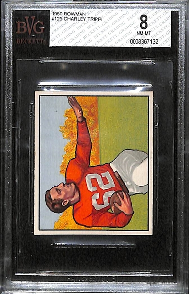 1950 Bowman #129 Charley Trippi (HOF) BVG 8 (NM-MT)