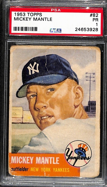 1953 Topps Mickey Mantle (#82) Graded PSA 1 (PR)