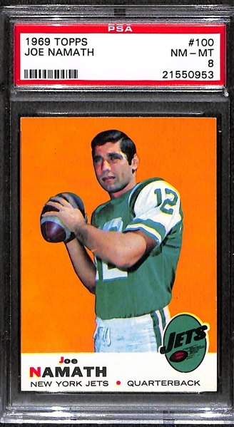 1969 Topps #100 Joe Namath PSA 8 (NM-MT)