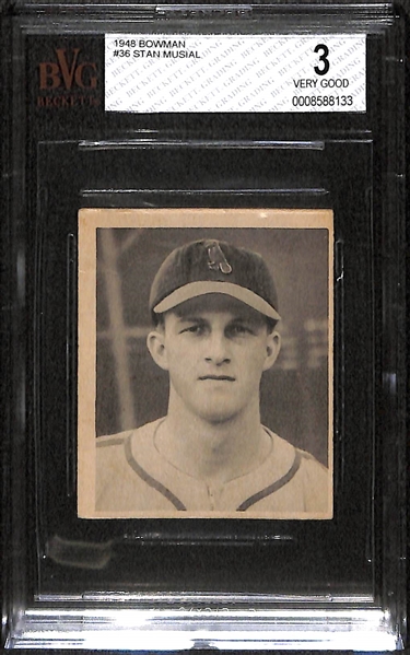 1948 Bowman #36 Stan Musial Rookie BVG 3 (VG)