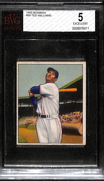 1950 Bowman #98 Ted Williams BVG 5 (EX)