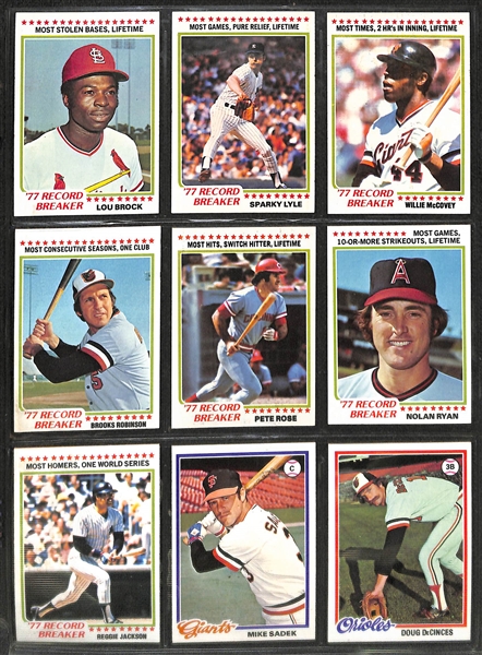 1978 Topps Baseball Complete Set w. Eddie Murray Rookie Card