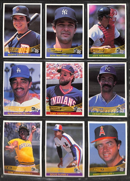 1984 Donruss Baseball Complete Set w. Mattingly Rookie Card