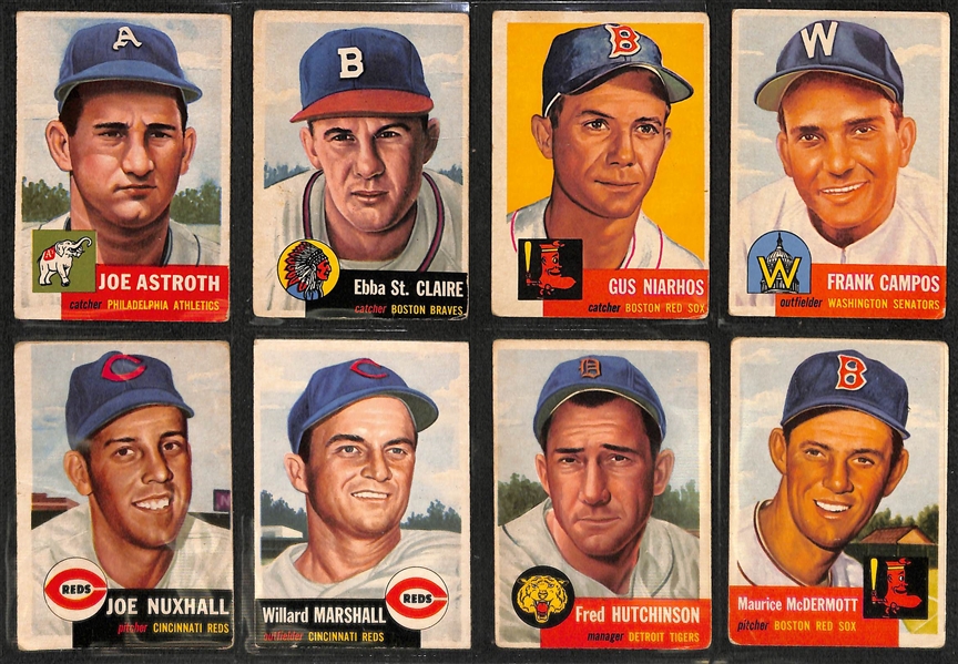Lot of 56 Different 1953 Topps Baseball Cards w. Dizzy Trout