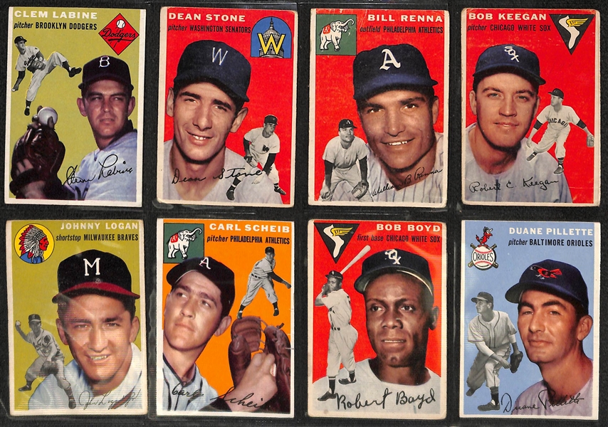 Lot of 70 Different 1954 Topps Baseball Cards w. Harvey Haddix