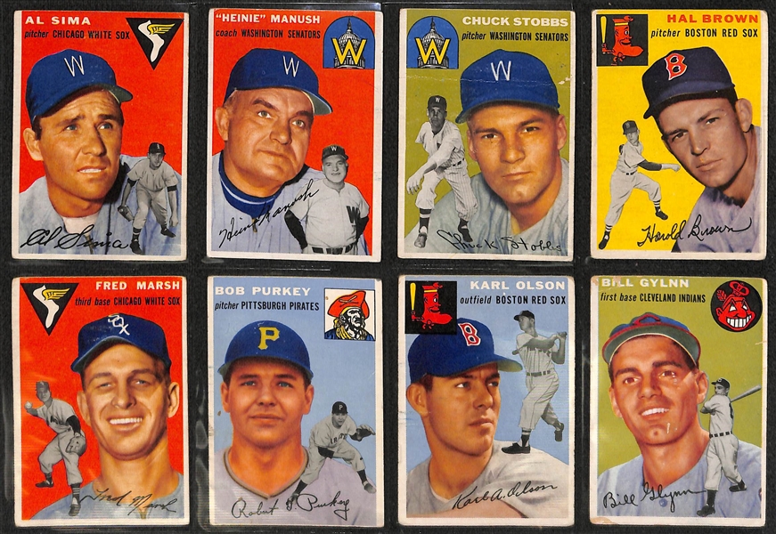 Lot of 70 Different 1954 Topps Baseball Cards w. Harvey Haddix