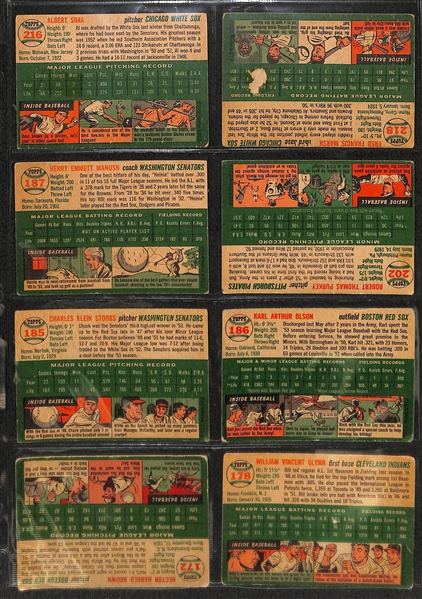 Lot of 70 Different 1954 Topps Baseball Cards w. Harvey Haddix