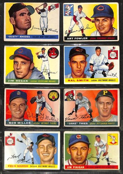Lot of 96 Different 1955 Baseball Cards w. Ken Boyer Rookie Card
