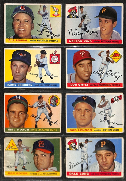 Lot of 96 Different 1955 Baseball Cards w. Ken Boyer Rookie Card