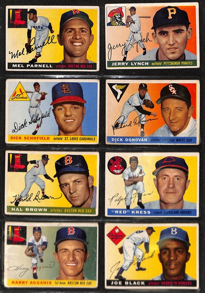 Lot of 96 Different 1955 Baseball Cards w. Ken Boyer Rookie Card