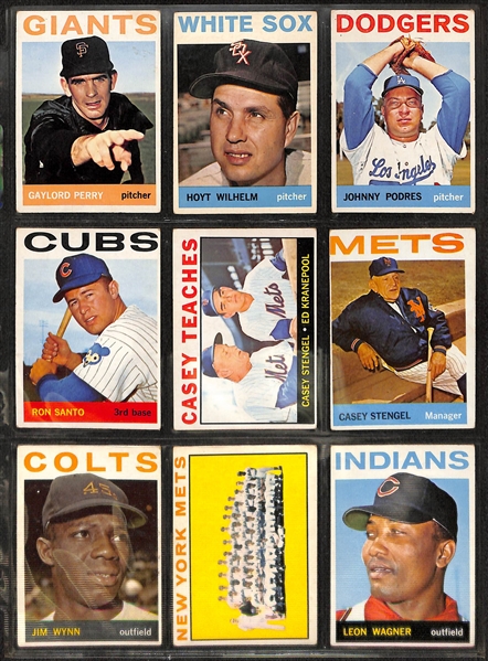 Lot of 365 Topps Cards from 1964-1965 w. 1964 Casey Stengel