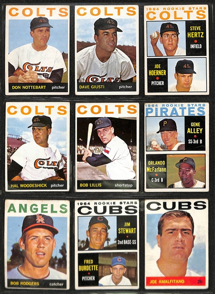 Lot of 365 Topps Cards from 1964-1965 w. 1964 Casey Stengel