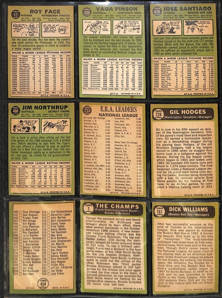 Lot of 252 Topps Cards from 1966-1968 w. 1966 Gil Hodges