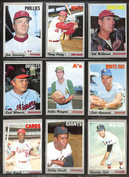 Lot of 600 Topps Cards from 1970 w. Ted Williams