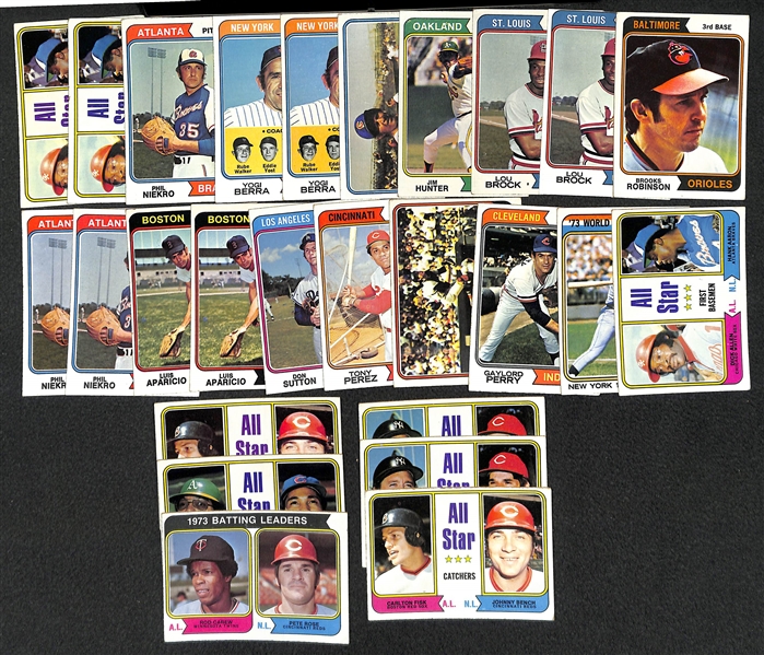 Lot of 2000+ 1974 Topps Baseball Cards w. Brooks Robinson