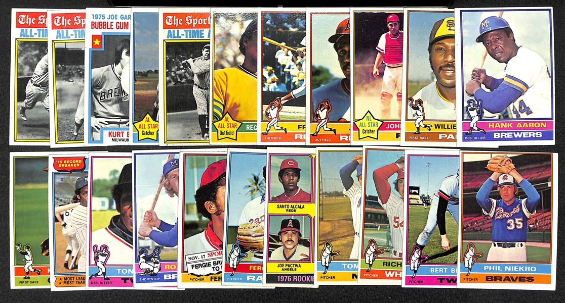 Lot of 2000+ 1976 Topps Baseball Cards w. Hank Aaron