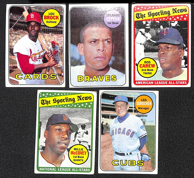 Lot of 550+ 1964-1969 Topps Baseball Cards w. 1969 Lou Brock