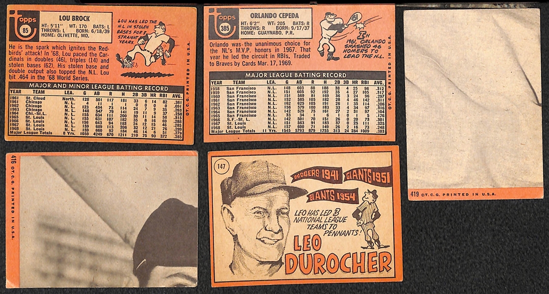Lot of 550+ 1964-1969 Topps Baseball Cards w. 1969 Lou Brock
