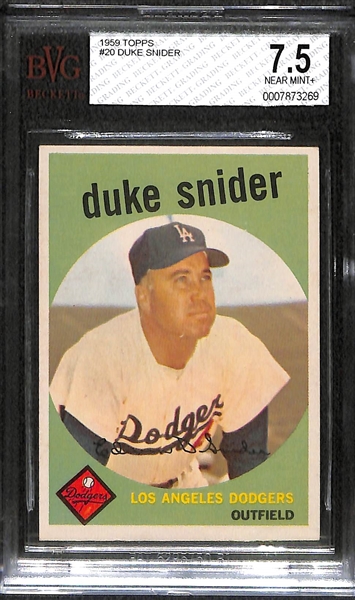 1959 Topps #20 Duke Snider BVG 7.5 (NM+)