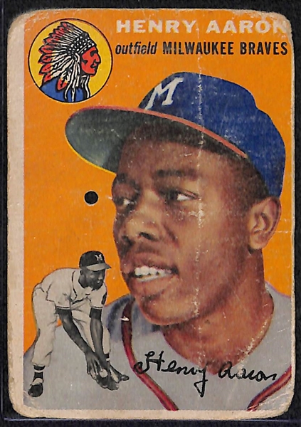 Lot of 4 - 1954 Topps Superstars w. Hank Aaron Rookie Card