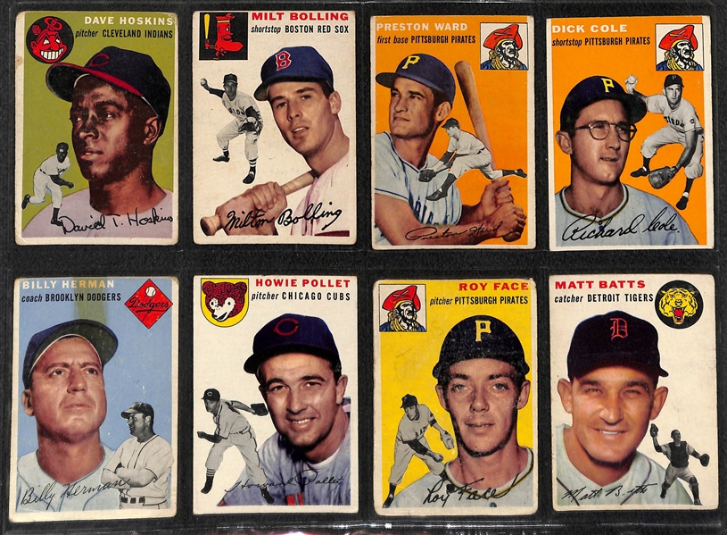 Lot of 74 Different 1954 Topps Baseball Cards w. Gilliam PSA 3 & Groat PSA 6