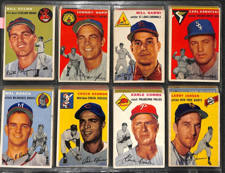 Lot of 108 Different 1954 Topps Baseball Cards w. Mays & Banks Rookie Card
