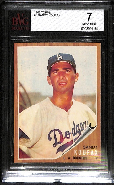 1962 Topps #5 Sandy Koufax BVG 7 (NM)