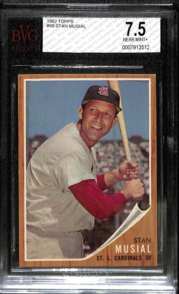 1962 Topps #50 Stan Musial BVG 7.5 (NM+)