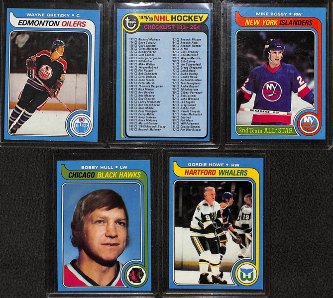 1979-80 Topps Hockey Partial Set w. Gretzky Rookie Card, & 3 Additional Topps Hockey Partial Sets from 1974-1979