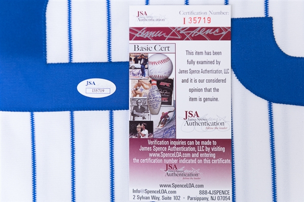 Ryne Sandberg Autographed Chicago Cubs Style Jersey (JSA)