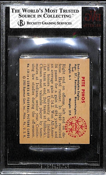 1950 Bowman #134 Pete Pihos (HOF) BVG 8 (NM-MT)