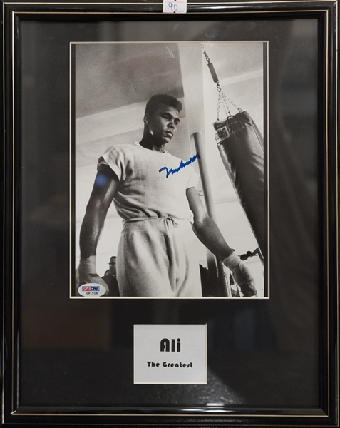 Muhammad Ali Autographed/Matted Boxing Image w/in an 11x14 Frame - PSA/DNA