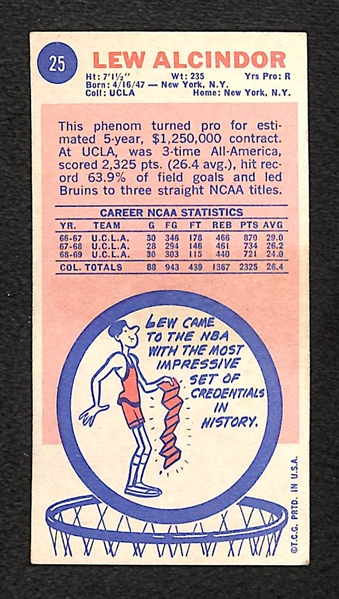 1969-70 Topps Basketball Complete Set (99 Cards) w. Lew Alcindor Rookie Card