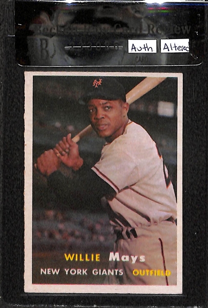 1957 Topps Willie Mays Card #10 BVG Auth